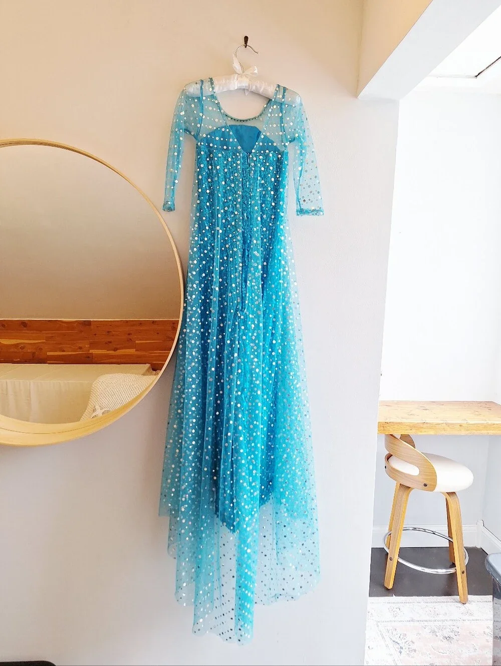 Frozen Inspired Costume Blue Sparkly Princess Dress - Size 6